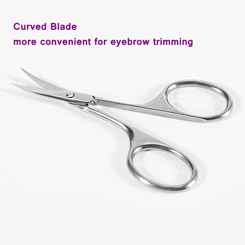 Curved Blade Eyebrow Scissors Professional Stainless Steel Precision Trimmer Eyebrow Eyelash Hair Remover Tool Nose Hair Scissor images - 6