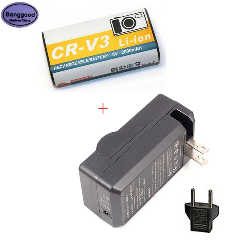 CR-V3 CRV3 3V 2000mAh Camera Battery + AC Charger for Olympus C-720 C-740 C-740UZ C-750 C-750UZ for Kodak C340 C310 C530 C875