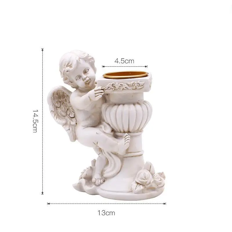 

Homelily Retro Angel Candlestick Home Decoration Creative Resin Lovely Figurine Living Room Ornaments Cupid Statue Candle Holder