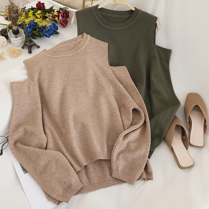 HELIAR кашемировая трикотажная блузка с открытыми плечами весенние женские