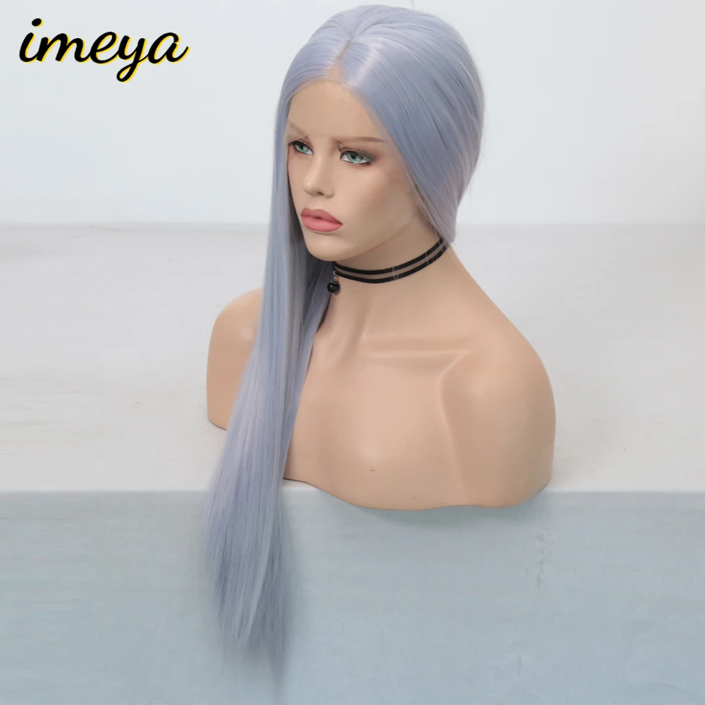Imeya, 150% плотность, 24 дюйма, шелковистые прямые парики, термостойкие волосы, синтетические, 13x3, парики на кружеве для женщин, можно косплей, парики