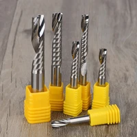 5pcs aaa series one flute spiral milling cutter mdf cutting cnc router engraving bits pvc plastic wood cutting tools end mill