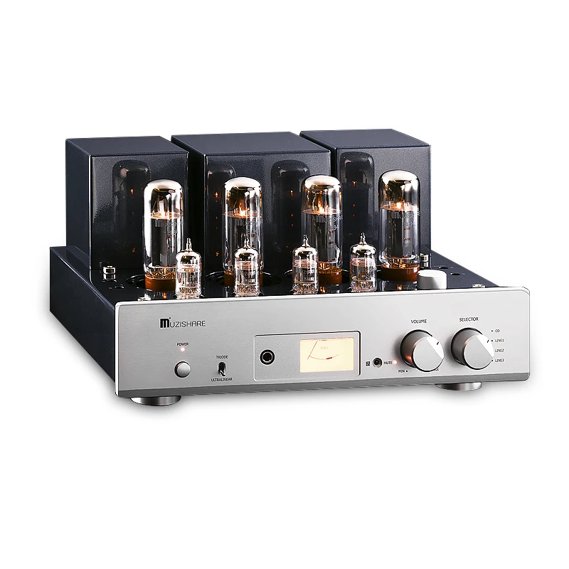 Douk аудио Hi-end EL34 вакуумный ламповый Интегрированный усилитель HiFi Push-pull усилитель мощности 35 Вт* 2 усилитель для наушников