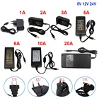 DC5V 12V 24V светодиодный адаптер Освещение Трансформатор 2A 3A 5A 10A 20A Питание гнездовой разъем для светодиодный ленты CCTV Камера фрезерный станок