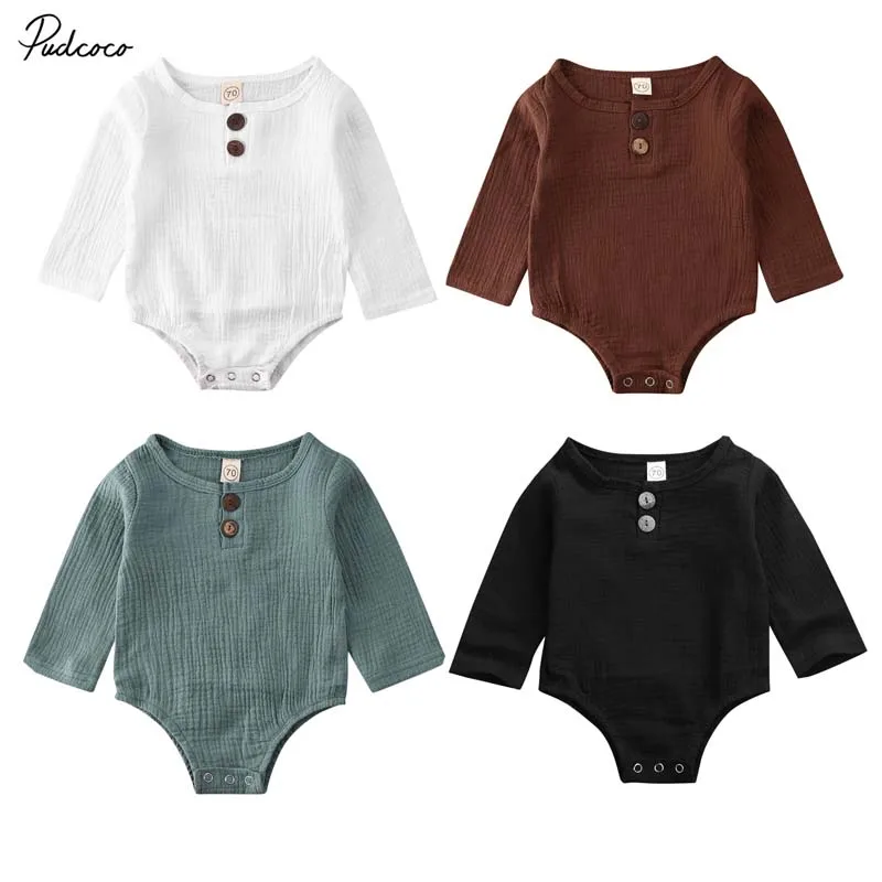 2020 весенний хлопковый костюм для младенцев одноцветная футболка с длинными