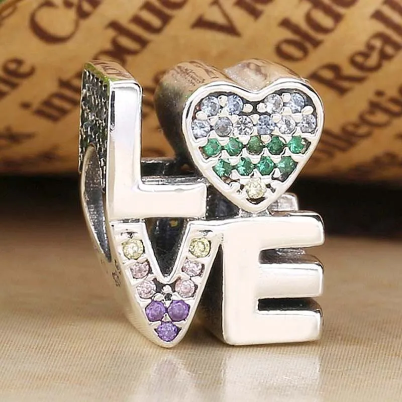

Шарм-бусина из серебра 925 пробы, с надписью «Love With»