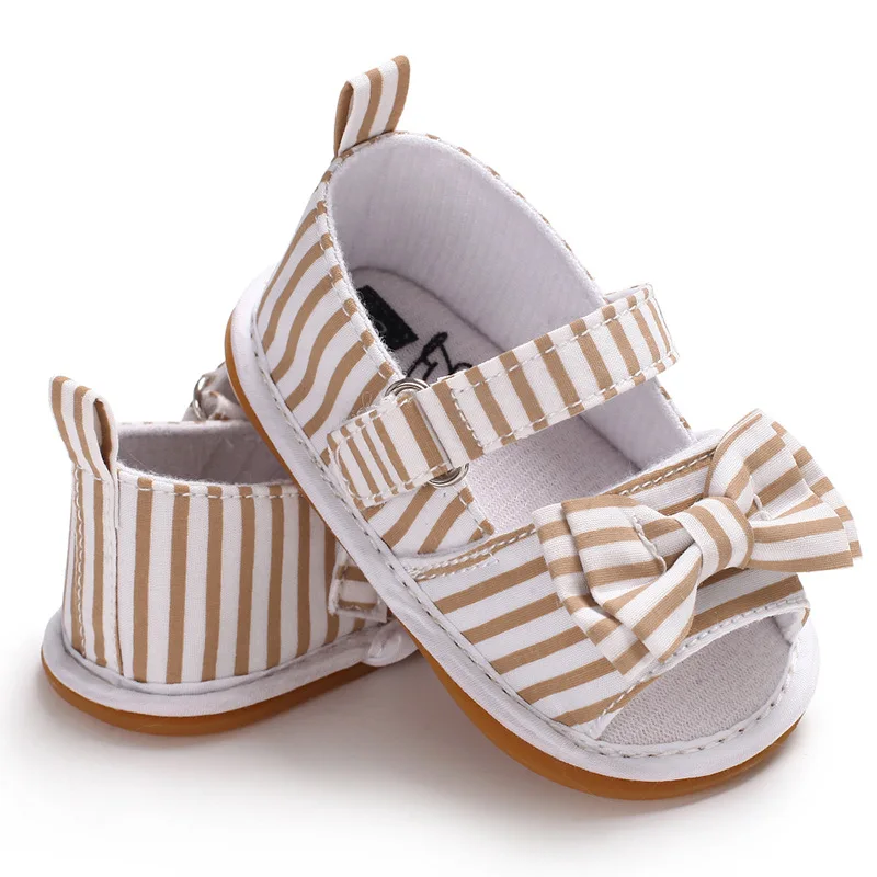 Новые брендовые Детские летние сандалии с мягкой подошвой бантиком для