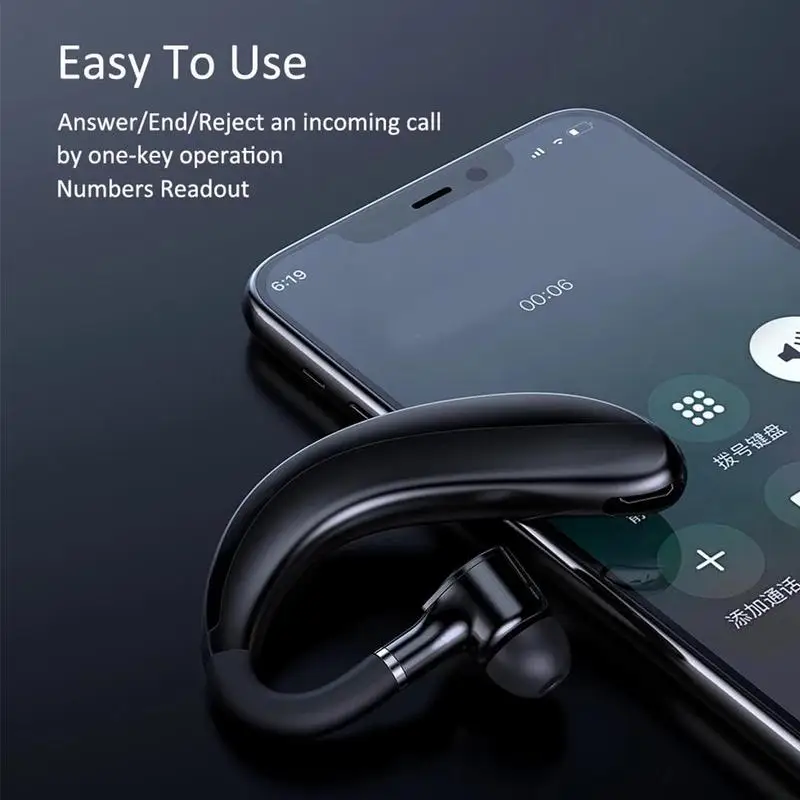 

Bluetooth Earphones headphones Handsfree Earloop Wireless Call Mobile Mic Drive Sports For All With headset Phones Earphone I4X0