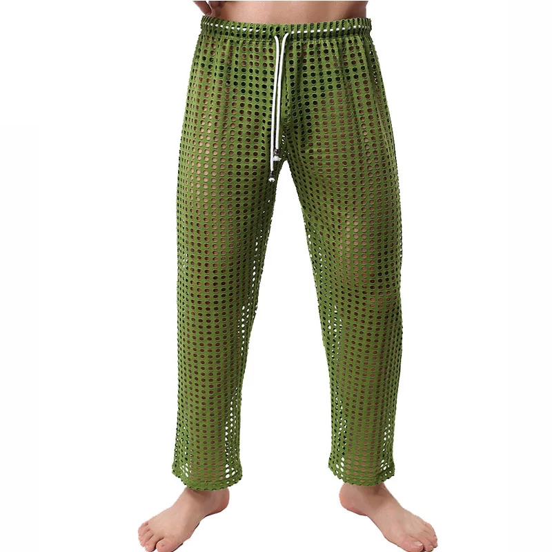 

Mens Underwear Transparent Men Mesh Sexy Gay Sleepwear Long Johns Mens Clothing Tights Compression Legging Underpants Mesh Pants