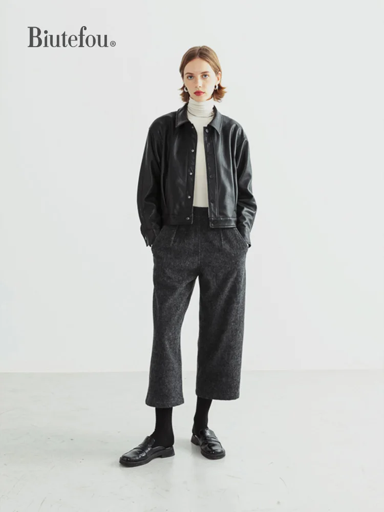 Enlarge 【Biutefou】Original Design Winter Women Short PU Velvet Jacket