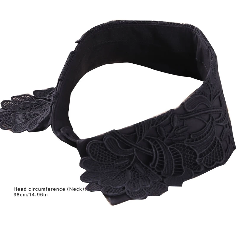 

Women Hollow out Flower Lace Fake Collar with Pearl Detachable Half Shirt Shawl Wrap Blouse Collars Decorative