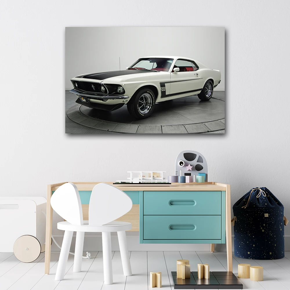1969 Mustang Boss 302 классические мышечные автомобильные постеры с принтами настенные