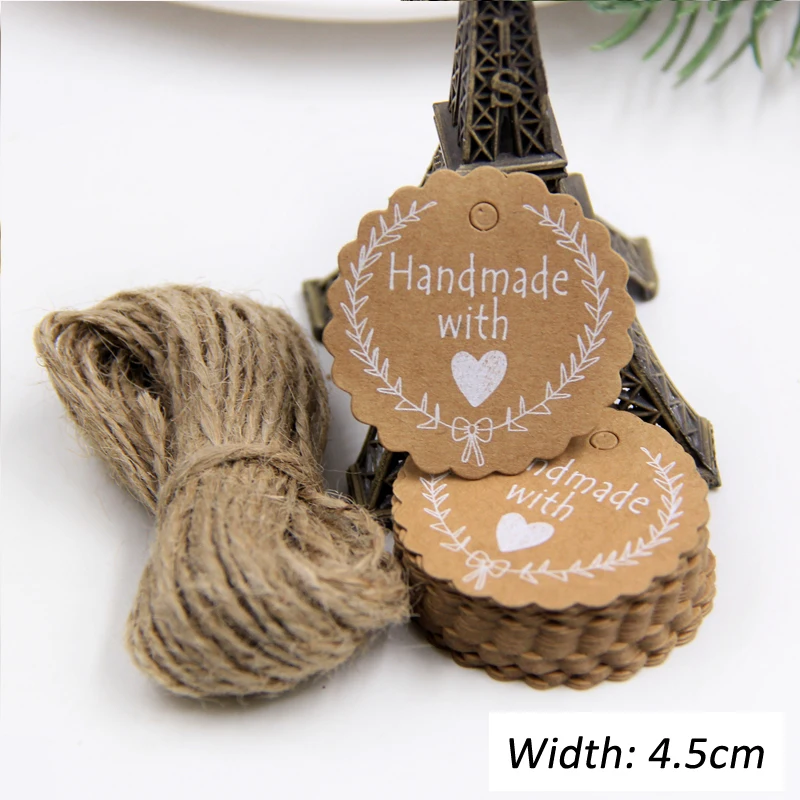 50 шт./упак. бирки из крафт-бумаги с веревкой подвесные этикетки ручной