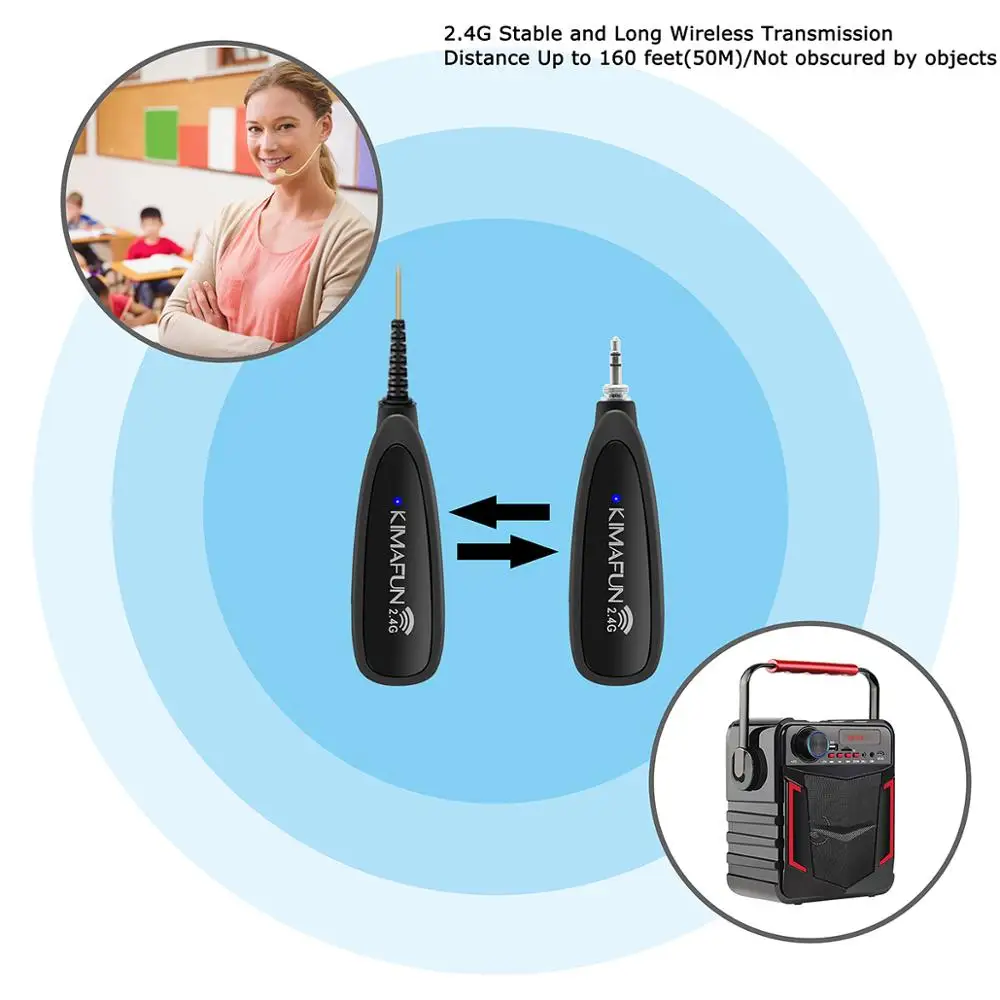 KIMAFUN KM G120 2 4G Беспроводная гарнитура микрофон для голосового усилителя запись