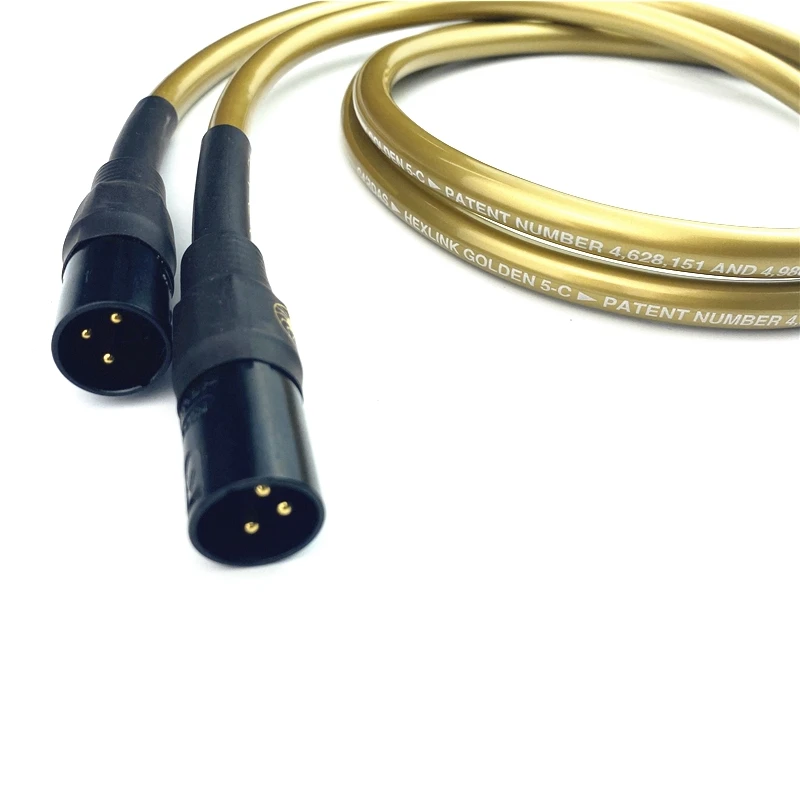 Сбалансированный кабель XLR Hexlink золотистый 5-C с золотистым покрытием для передачи
