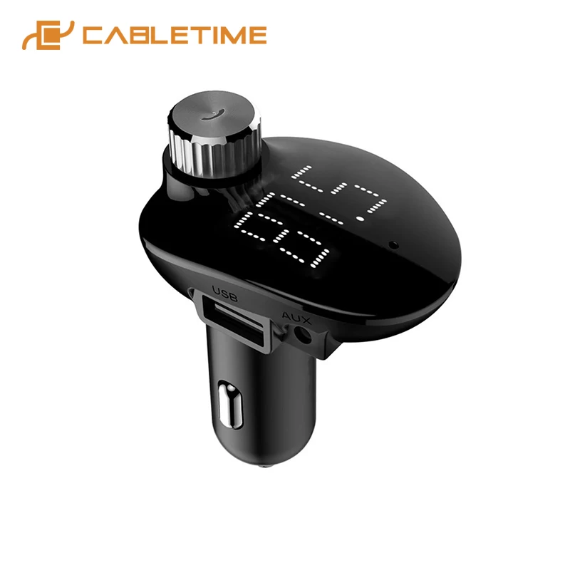 Автомобильное зарядное устройство CABLETIME Bluetooth5.0 мульти USB3.0 LED дисплей