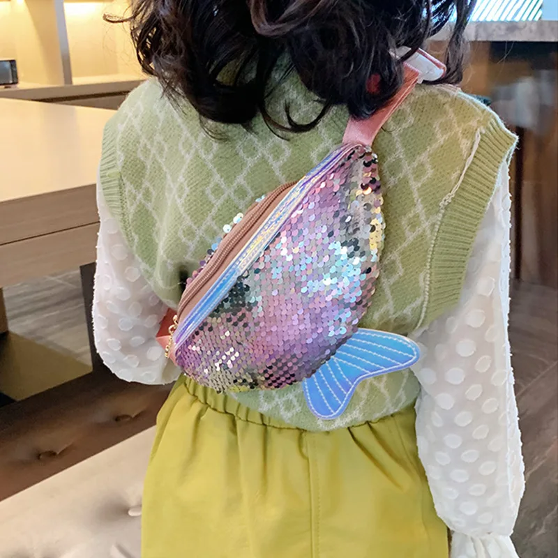 Модная детская поясная сумка с блестками для девочек лето 2020 кошелек мелочи