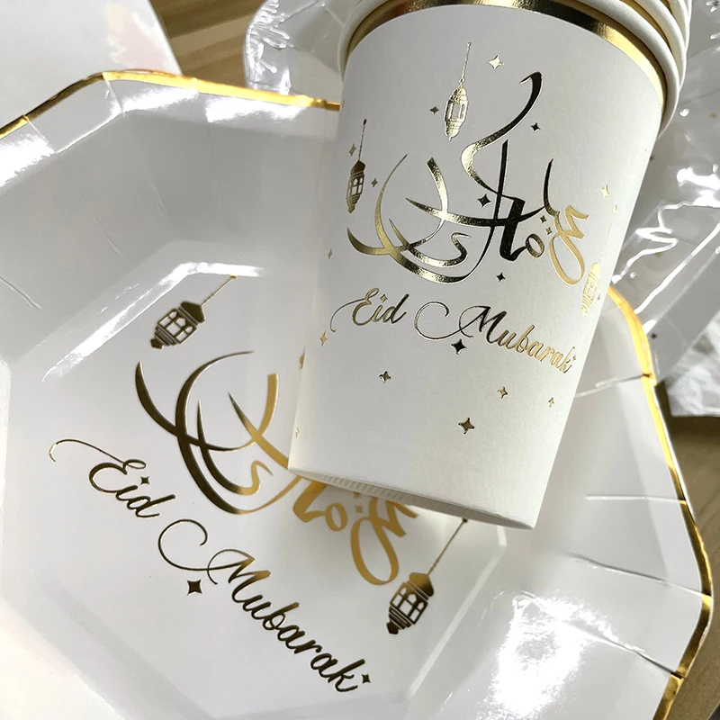 

Eid Mubarak Disposable Tableware Ramadan Mubarak Muslim Islamic Party Decorations Ramadan Kareem Eid al-Fitr Decor For Home