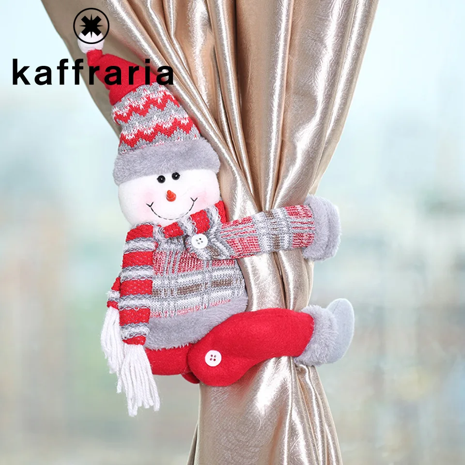 Рождественские украшения для дома Санта Клаус Снеговик занавеска С лосями