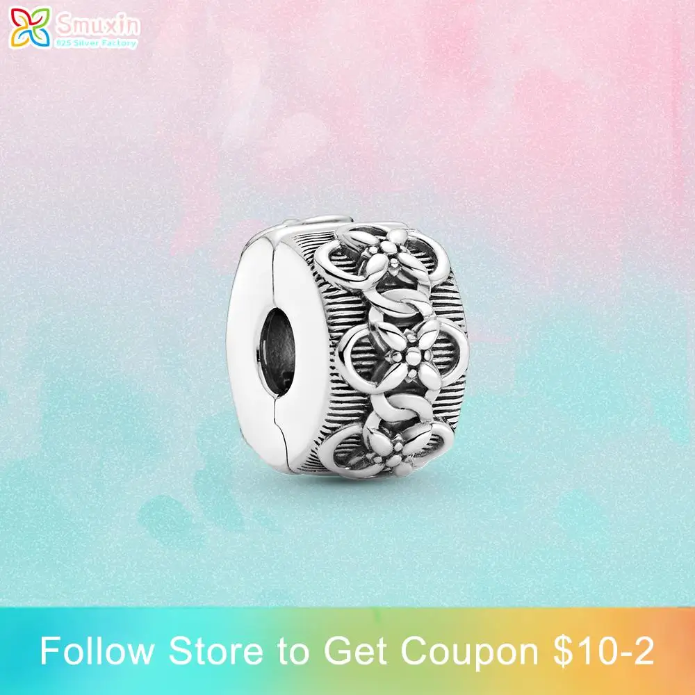 

Smuxin 925 Sterling Silver Flower Pattern Clip Charm fit Original Pandora Bracelets for Women Jewelry Making Girl DIY Jewelry