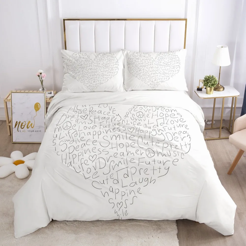 3D Black White Bed Linens Duvet Cover Sets Quilt Covers Pillow Shams Bedclothes Bedding King Queen Single Home Textile | Дом и сад