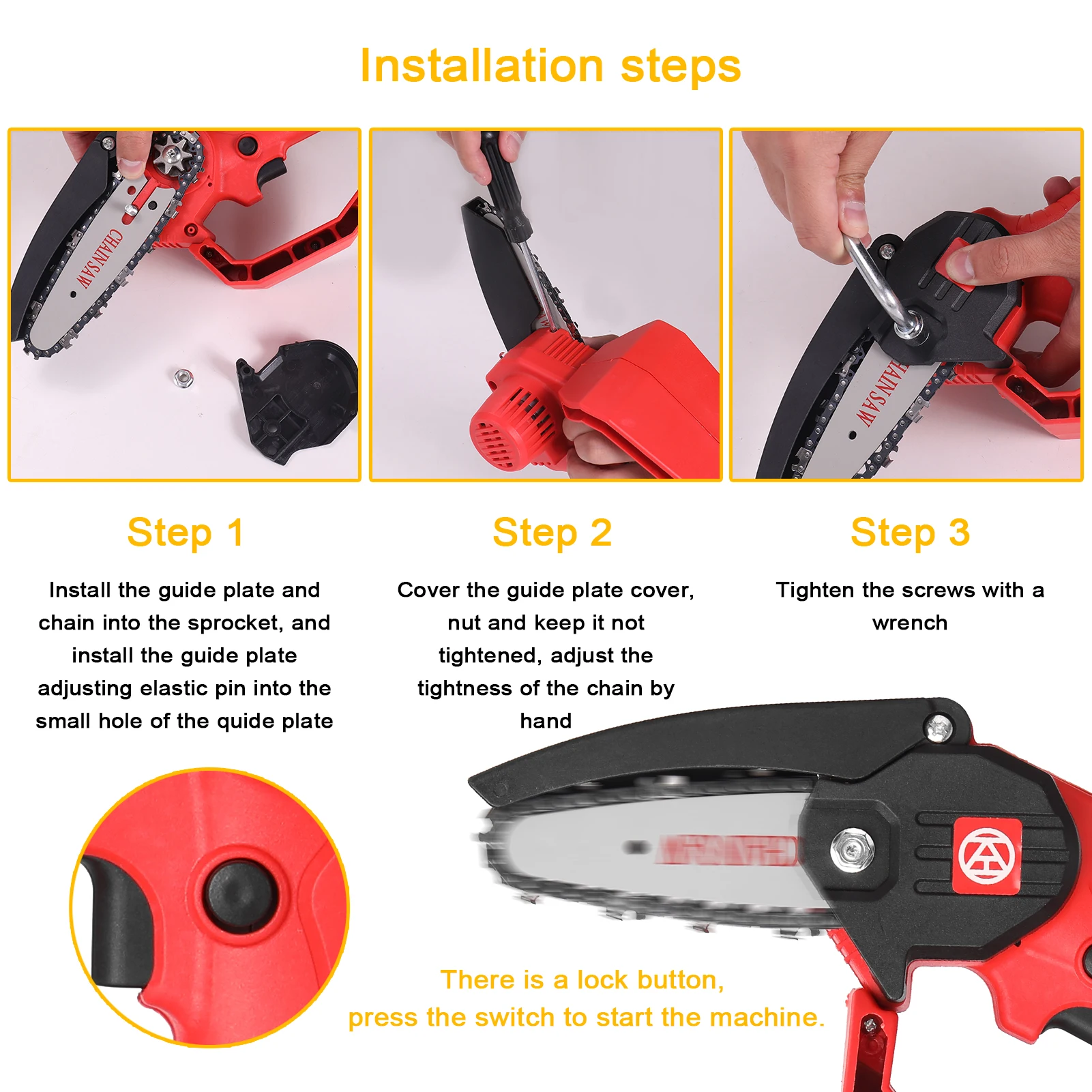 

Portable Electric Reciprocating Saw Outdoor Saber Saw Cordless Electric Chainsaw Power Tool with Rechargeable Lithium Battery