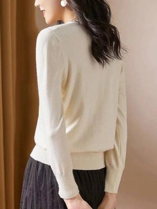 

Xwi2021 элегантный осенний французский стиль с V-образным вырезом