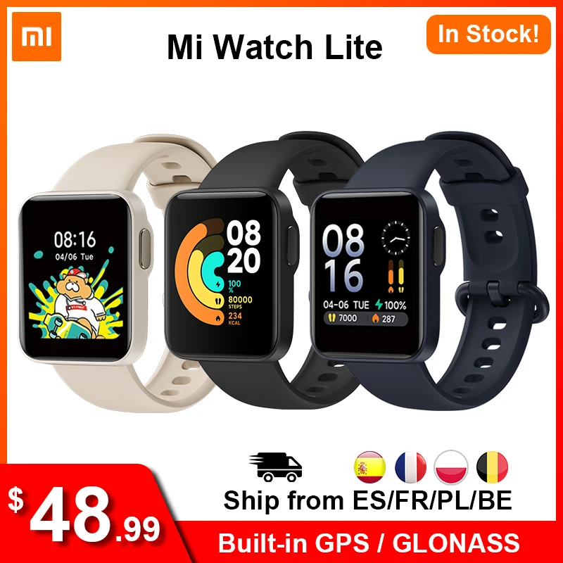

Новинка 99%, умные часы Xiaomi Mi Lite, GPS, Mi, умные часы, фитнес-трекер с монитором сердечного ритма и сна с ЖК-экраном TFT 1,4 дюйма