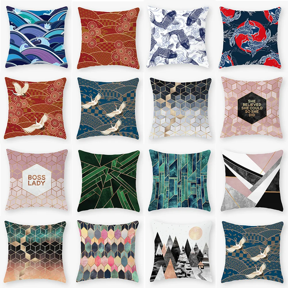 

Cushion Pillowcase Fashion Printing Cushion Pillowcase Car Sofa Pillow Cushion Waist Pillowcase Wholesale
