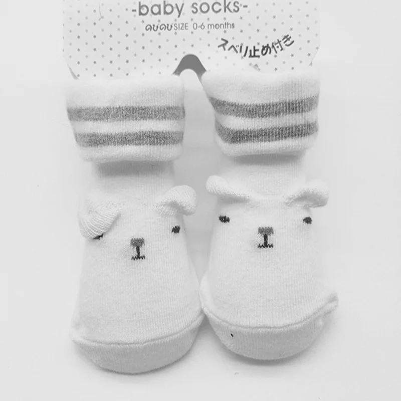 

Baby Socks Cute Patchwork Ears Animal Srtiped Socks Anti Slip Cotton Comfortable Baby Girl Stocks