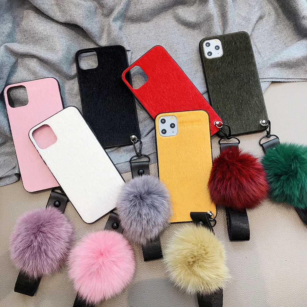 Модный Роскошный Пушистый Плюшевый Мех для Iphone 11 12 Pro XS Max X XR 6s 7 8 Plus SE 2020 чехлы