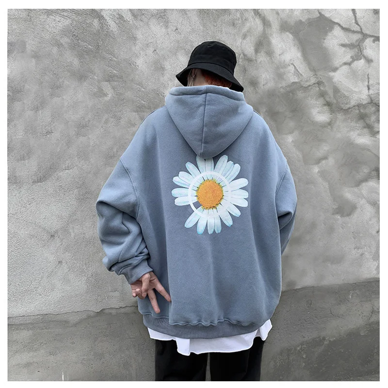 

Men 2021 New Winter Loose Hooded Sweatshirts Mens Harajuku Thicken Warm Coat Hoodies Male Oversize Pullovers Sweatshirt Top