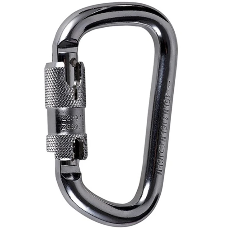 

New-Outdoor Rock Climbing D Shaped Mountaineering Caving Security Rock Climbing Buckle Carabiner Hook Master Lock 45Kn