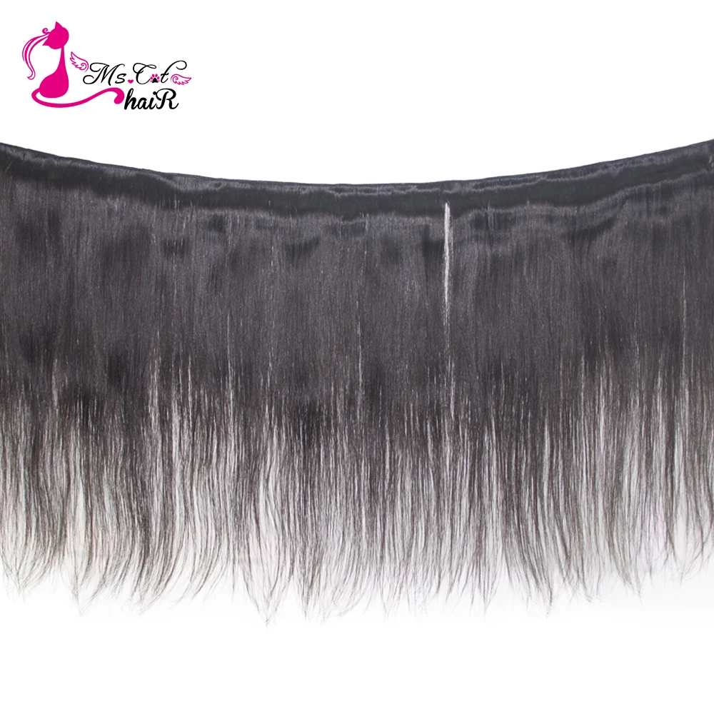 MS волосы в виде кота бразильские прямые 360 кружевное фронтальное Закрытие с