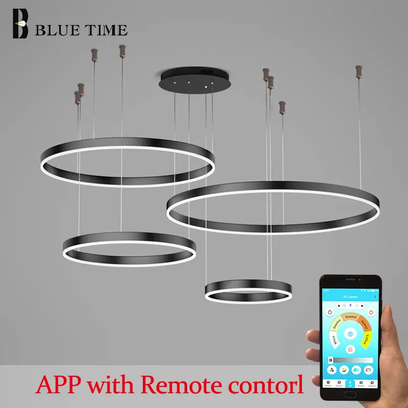

New Arrivals LED Chandeliers For Living Room Dining Room Parlor Hanging Lamp Circle Rings Ceiling Chandelier Light Home Lighting