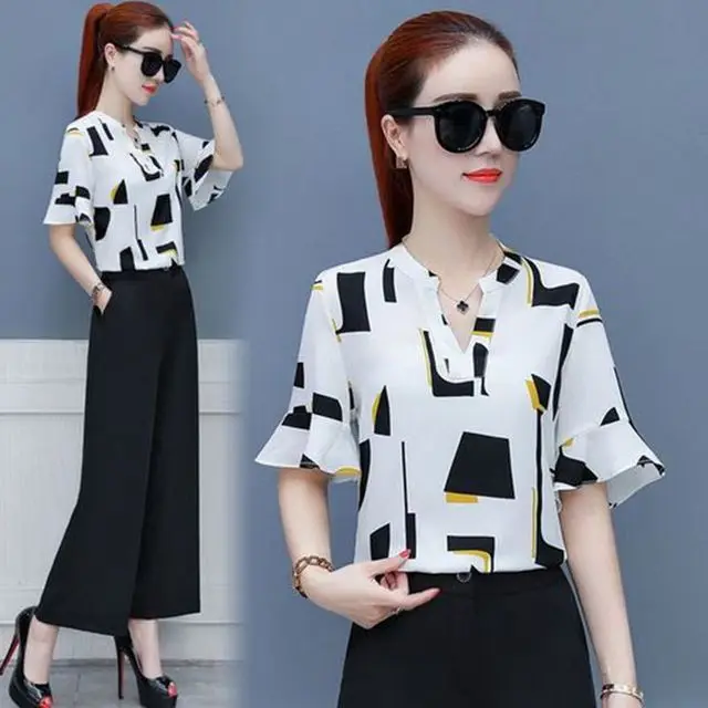 Женские шифоновые брючные костюмы повседневная официальная элегантная офисная