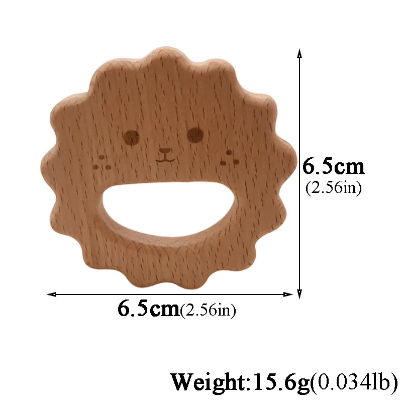 

Baby Nursing Teether Accessories Hedgehog Wood Bear Food Grade Sensory Toy DIY Teething Jewelry Pendant Baby Teether Baby Gifts