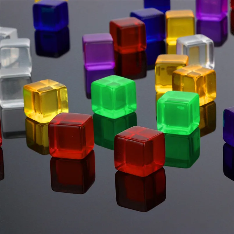 60 шт./набор прозрачные акриловые игральные кости с 6 лицами|Кубики| |