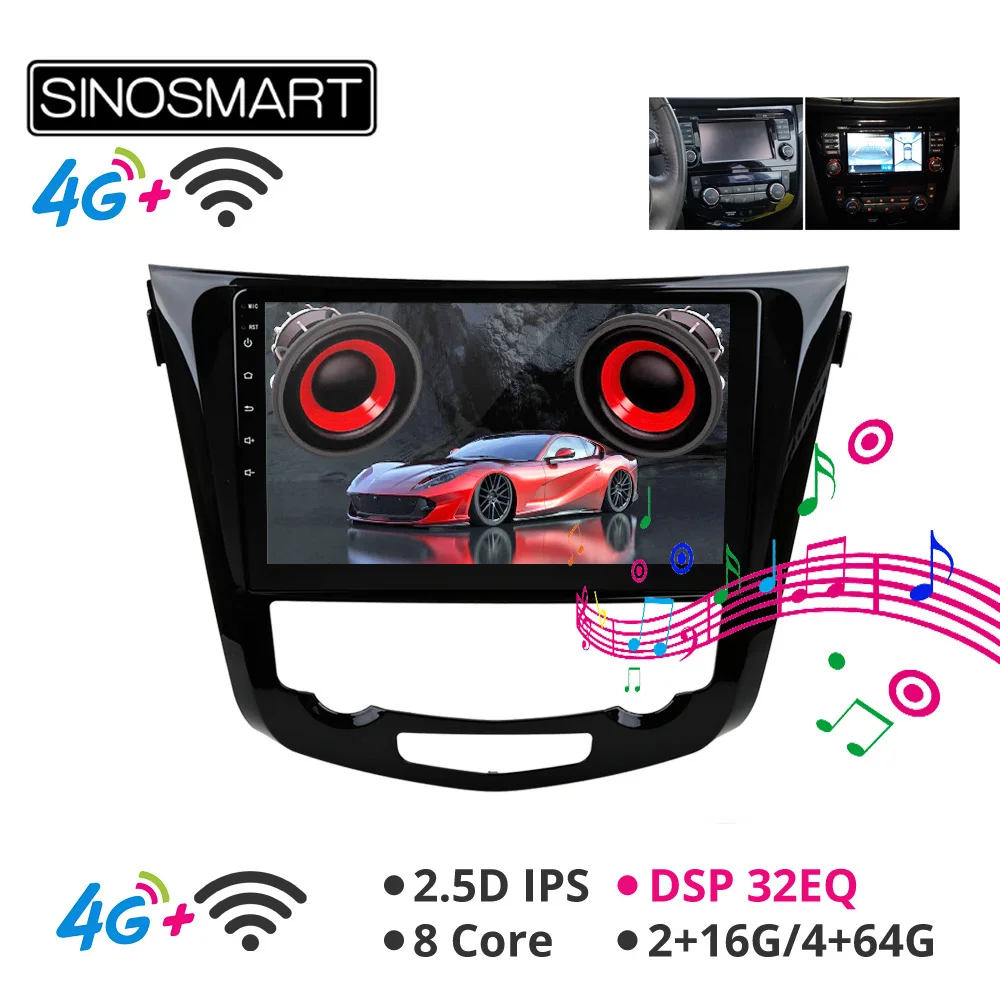 SINOSMART 8 ядерный процессор DSP Автомобильный GPS навигационный плеер для Nissan J11/X