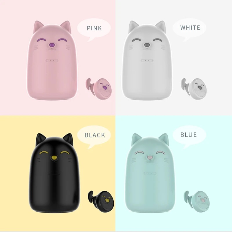 

Новинка, TWS наушники Cat, гарнитура для ушей 5,0, Симпатичные Мультяшные Беспроводные спортивные наушники с Bluetooth-совместимыми