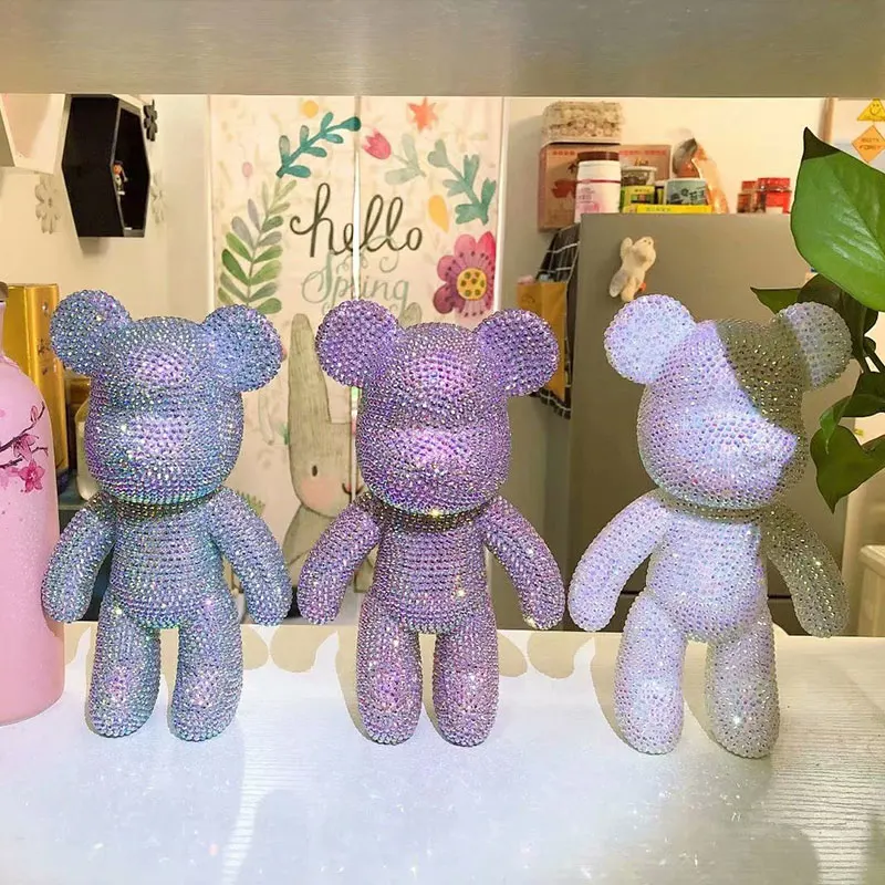 Алмазный мультяшный медведь меланхоли большой 23 см паста рандомный ручной