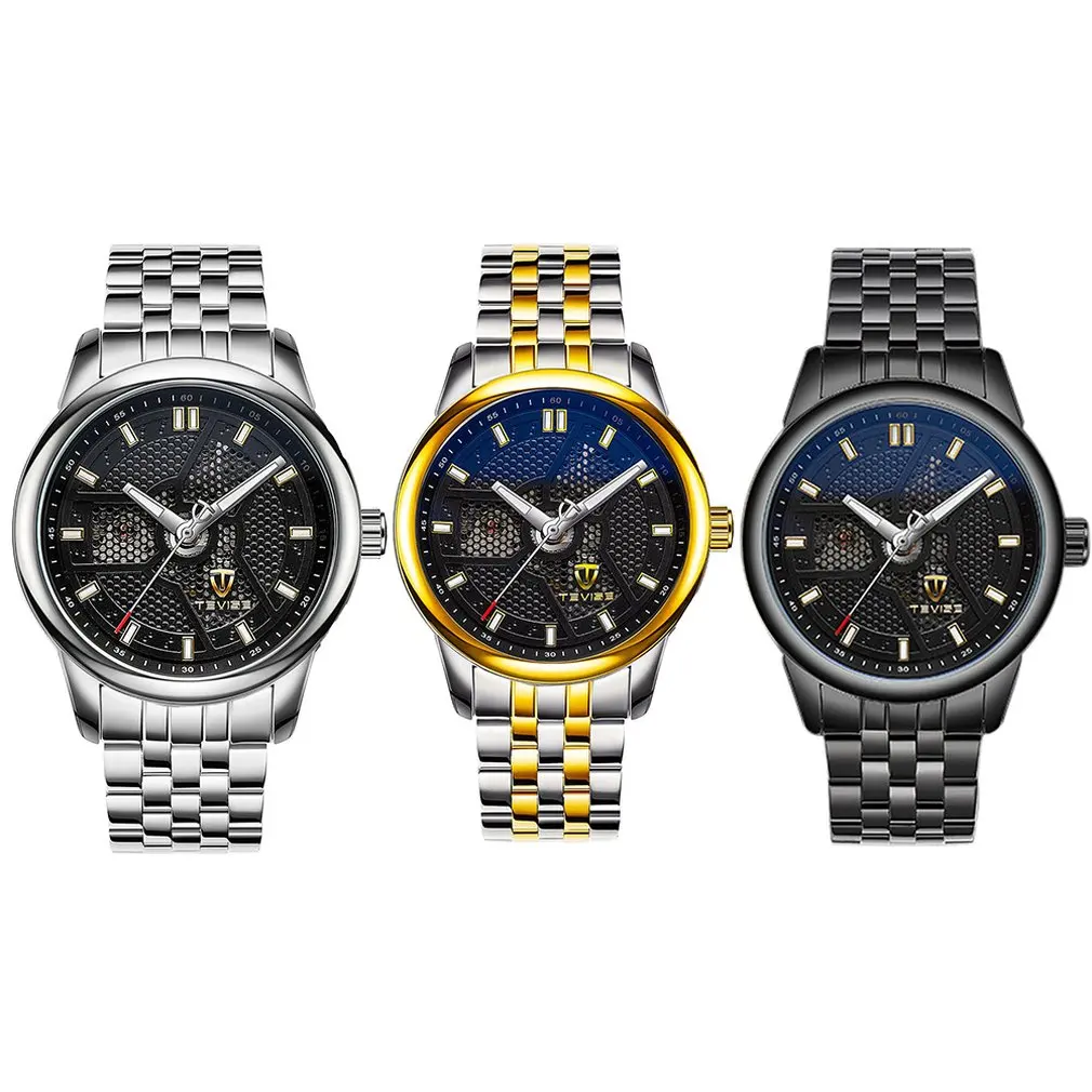 TEVISE New Mechanical Watch Steel With Round Explosion Men'S Waterproof Fashion Casual Fall | Наручные часы