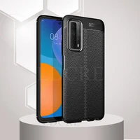 for huawei p smart 2021 case silicone leather texture armor bumper case for huawei honor 10x lite cover for huawei p smart 2020