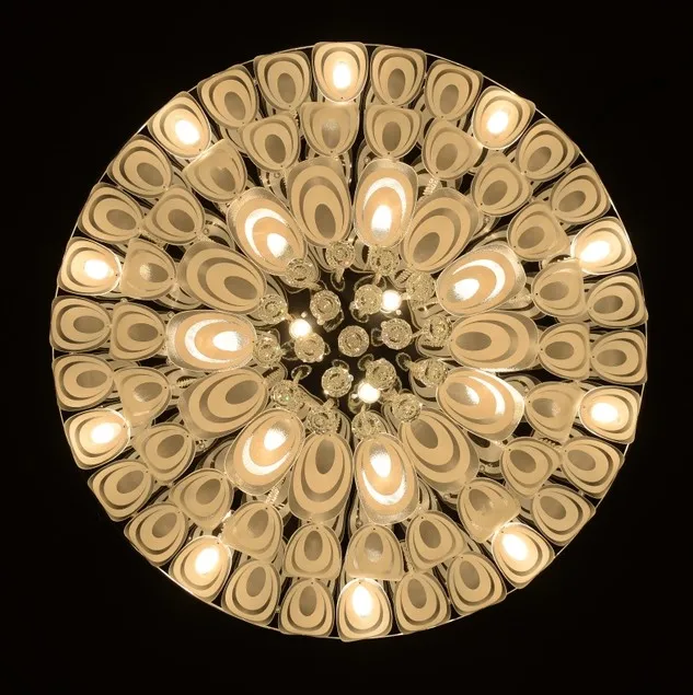 Светодиодный потолочный светильник с кристаллами и цветами круглая атмосфера