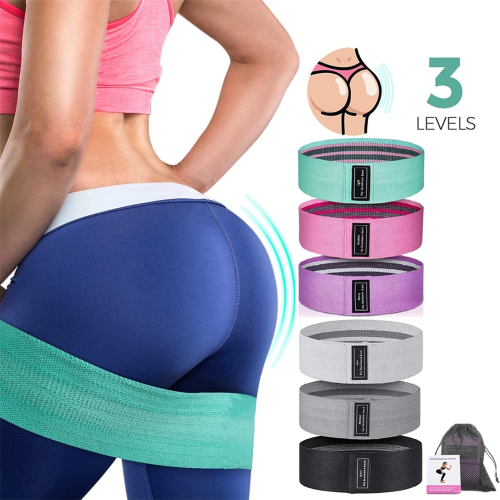 

Fitness Fabric Resistance Loop Elastic Yoga Booty Bands Set Hip Circle Expander Band Gym Equipment for Home Workout Bodybuilding