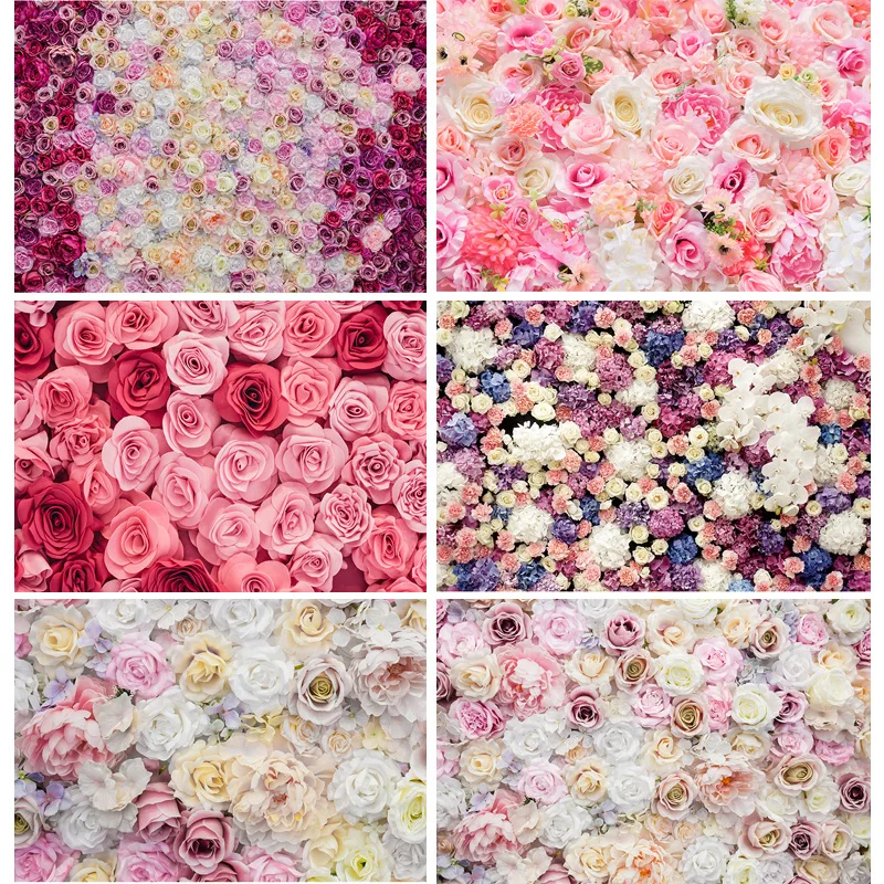 

Art Fabric Happy valentine's day Photography Backdrops Beautiful Pink and Red Roses Wall Background Photo Studio Prop YXX-82