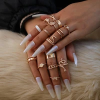 vintage gold moon fatim knuckle rings set boho butterfly snake stackable finger rings for women girls silver midi pack rings