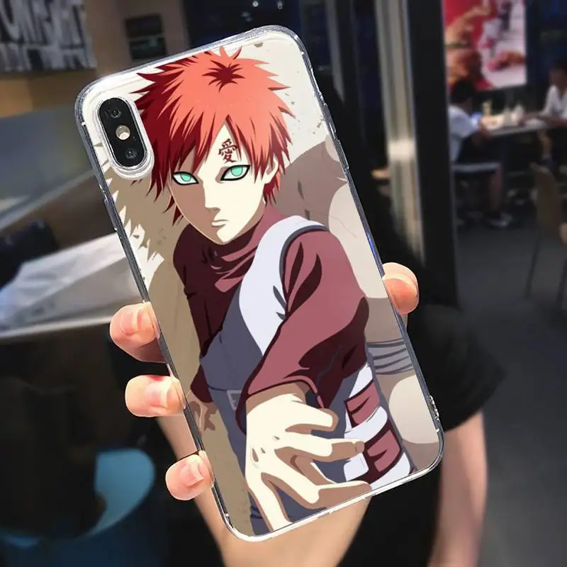 

Japan Anime NARUTO Gaara capa Phone Case Transparent soft For iphone 5 5s 5c se 6 6s 7 8 11 12 plus mini x xs xr pro max