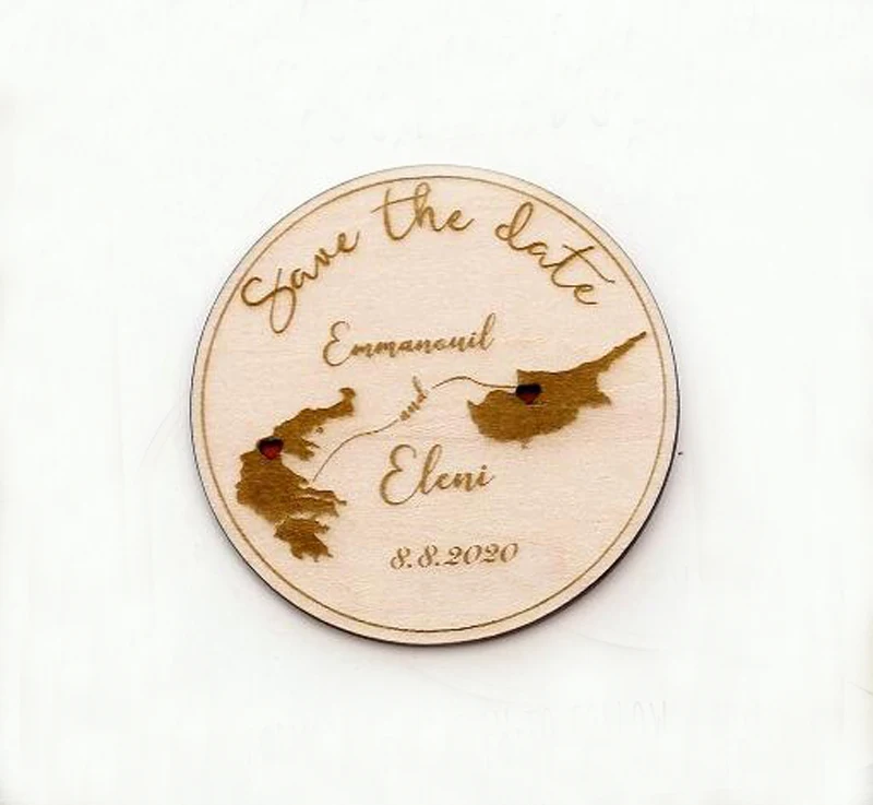 Персонализированная карта магнит для сохранения даты деревянное место