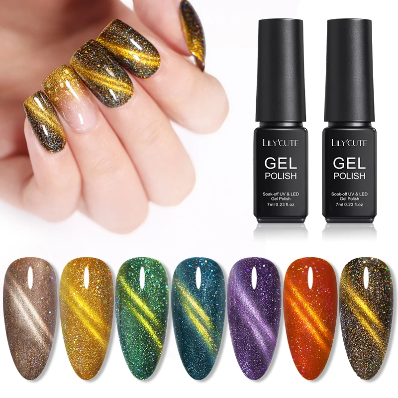 LILYCUTE 7 мл УФ Магнитный Гель лак для ногтей кошачий светодиодный гель Лаки нейл
